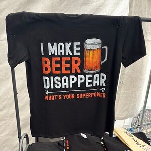 Black T-Shirt with Beer Graphic